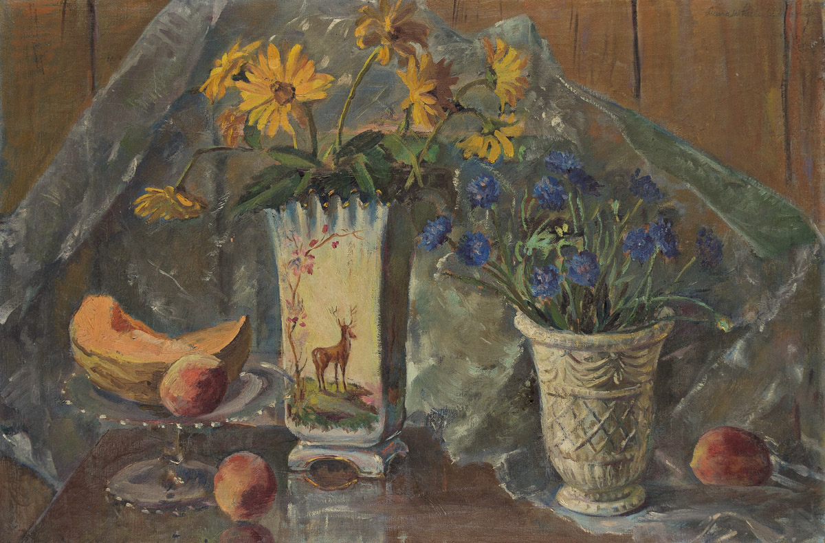 LAURA WHEELER WARING (1887 - 1948) Still Life with Fruit and Flowers.